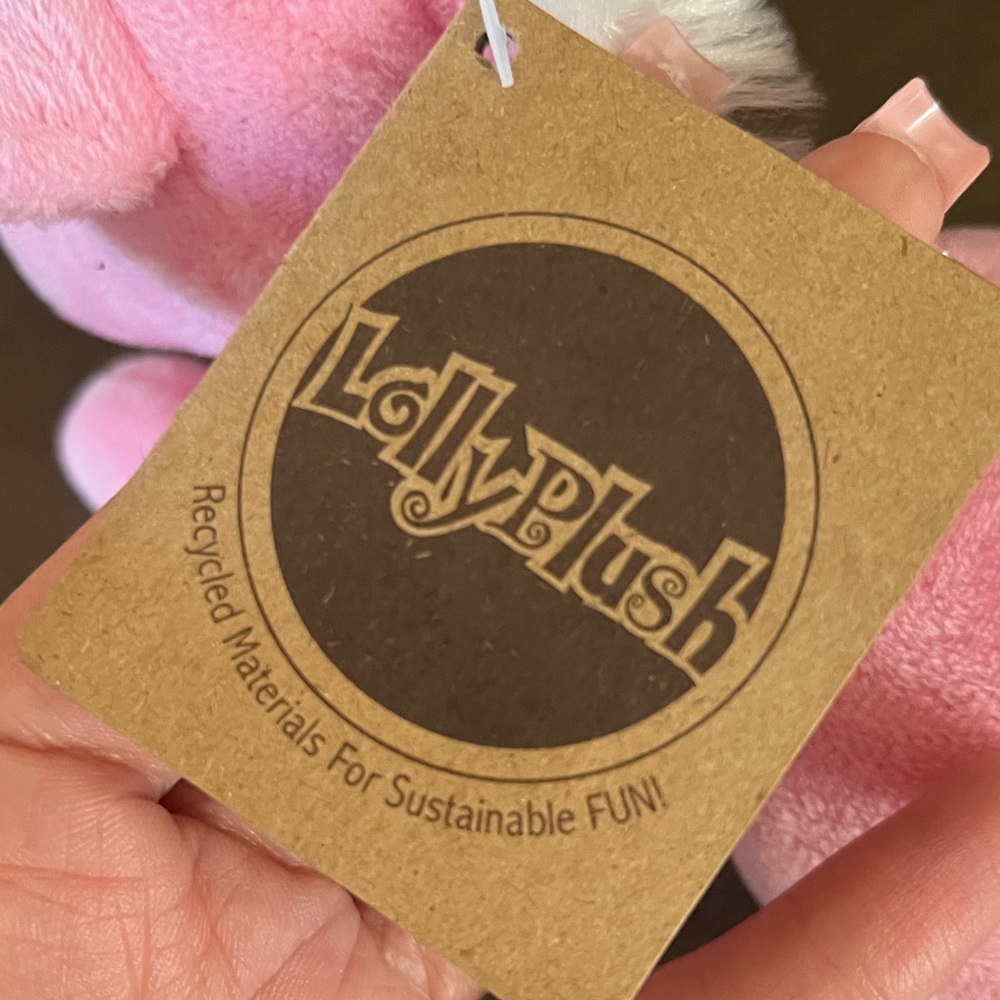 NWT LollyPlush Pink Unicorn Plush – Eco-Friendly Stuffed Animal - Picture 3 of 3